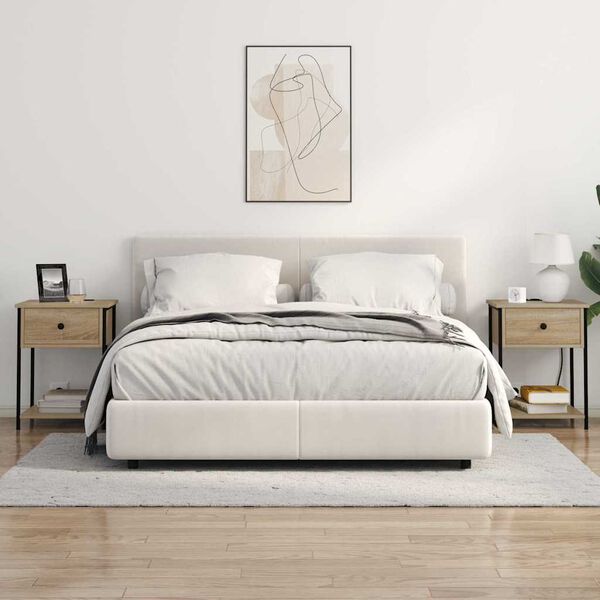 vidaXL Noat&ouml;flu sk&aacute;pur Sonoma Eik 42 x 41 x 56 cm Samsettur vi&eth;ur