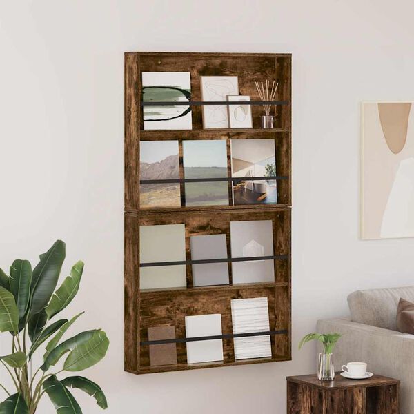 vidaXL T&iacute;marit Hillur 2 pcs Rau&eth;-eik 80 x 12 x 70 cm Samsettur vi&eth;ur