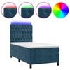 vidaXL H&oacute;lfa&eth; Springr&uacute;m me&eth; D&yacute;nu&LED Bl&aacute;tt 90x190 cm Flauel