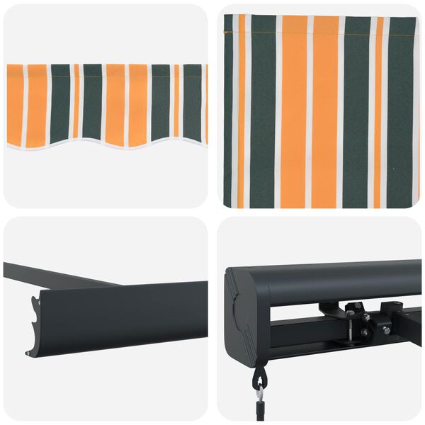 vidaXL H&aelig;gt a&eth; draga saman skyggni Gr&aelig;nn og gulur 300 x 250 cm