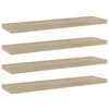 vidaXL B&oacute;kahillur 4 stk. Sonoma Eikarlitur 40x10x1,5cm Samsettur Vi&eth;ur