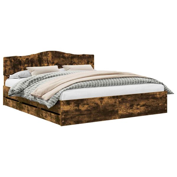 vidaXL Ramsv&iacute;k me&eth; sk&uacute;ffu Rau&eth;-eik 200 x 200 cm Verkfr&aelig;&eth;ilegt tr&eacute;