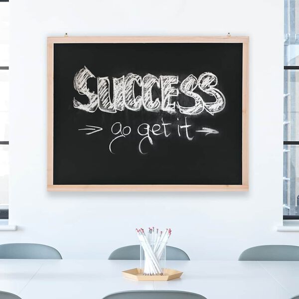 vidaXL Veggfest Krítartafla Sedrusviður 60x80 cm