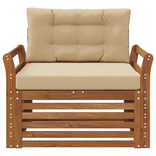 vidaXL &Uacute;ti s&oacute;fasett Solid Akas&iacute;uskei&eth; og P&oacute;lyester N&aacute;tt&uacute;rulegur