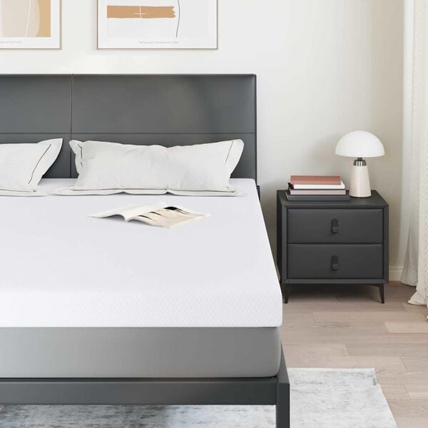 vidaXL D&yacute;nu toppur Hv&iacute;tt 180 x 200 cm Jacquard Efni