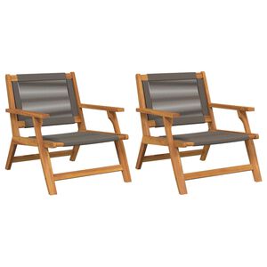 vidaXL Garðsmíðar 2 pcs Grár 78 x 67 x 73cm Gegnheill akasíuviður