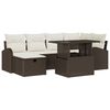 vidaXL Gar&eth;s&oacute;fa sett me&eth; p&uacute;&eth;i me&eth; geymslu 7 pcs Br&uacute;nn Poly rattan