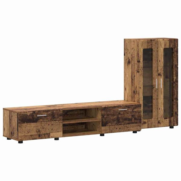 vidaXL Sj&oacute;nvarpssk&aacute;pasett me&eth; sk&uacute;ffu Gamalt timbur Samsettur vi&eth;ur