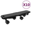 vidaXL Flutningabretti me&eth; 4 Hj&oacute;lum 10 stk. Sv&ouml;rt P&oacute;l&yacute;pr&oacute;p&yacute;len 170 kg