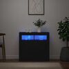 vidaXL Skenkur me&eth; LED Lj&oacute;sum Svartur 80x35x75 cm