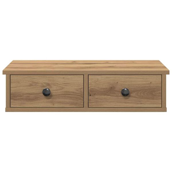 vidaXL vegghilla með skúffum Artisian Oak 60x28x15 cm Engineered Wood
