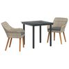 vidaXL Gar&eth;ur bor&eth;sett me&eth; p&uacute;&eth;i 3 pcs Lj&oacute;sgr&aacute;r p&oacute;l&yacute;rattan