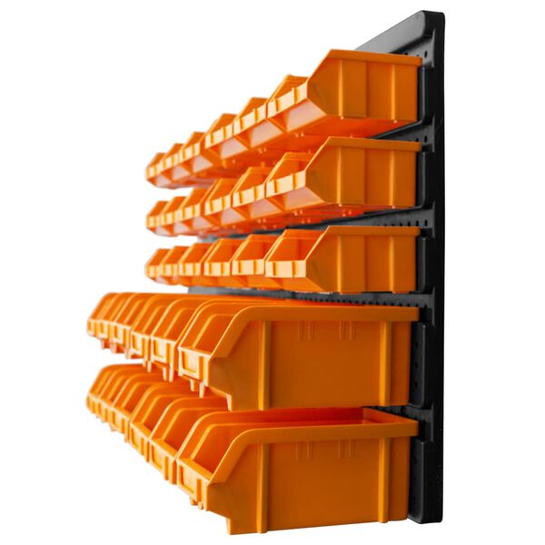 vidaXL 32 stk. Geymslukassasett með Veggþiljum Gult/Svart