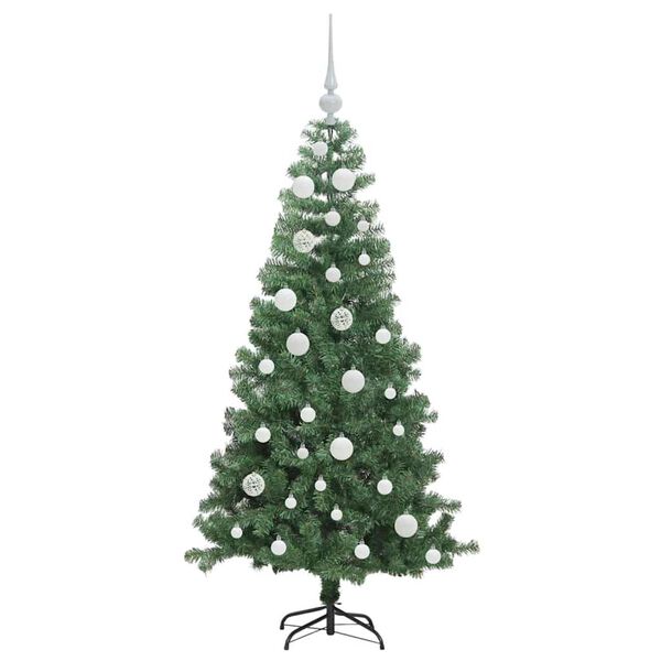vidaXL J&oacute;latr&eacute; me&eth; 150 LED me&eth; standi Gr&aelig;nn 120 cm PVC