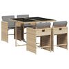 vidaXL 5 Hluta Gar&eth;s&oacute;fasett me&eth; Sessum Drapplitu&eth; Blanda P&oacute;l&yacute;rattan
