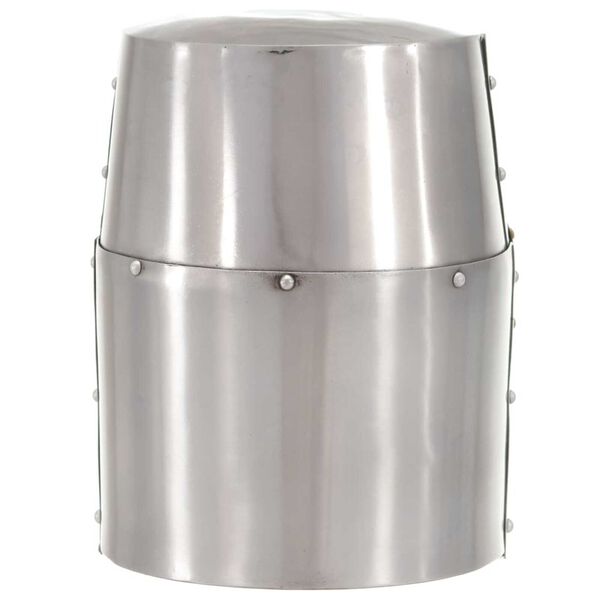 vidaXL Miðalda-Riddarahjálmur Antík Eftirlíking LARP Silfurlitað Stál