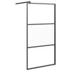 vidaXL Sturtuveggur Walk-in 100x195 cm H&aacute;lfmatt Hert Gler Svartur