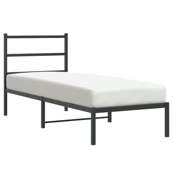 vidaXL R&uacute;mgrind &uacute;r M&aacute;lmi &aacute;n D&yacute;nu me&eth; H&ouml;f&eth;agafli Sv&ouml;rt 75x190 cm
