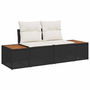 vidaXL Gar&eth;as&oacute;fi Svartur 184 x 62 x 85 cm p&oacute;l&yacute;rattan
