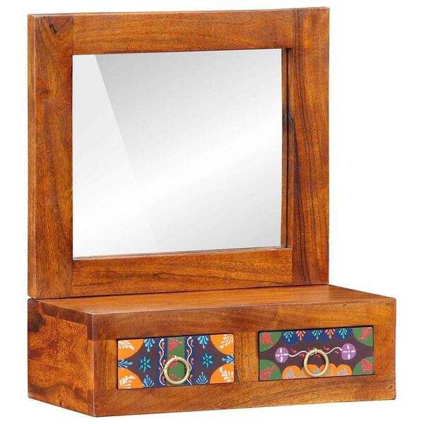 vidaXL Veggskápur Brúnn 40 x 20 x 50 cm Gegnheill akasíuviður