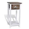 242039 vidaXL Nightstand with 1 Drawer Brown and White