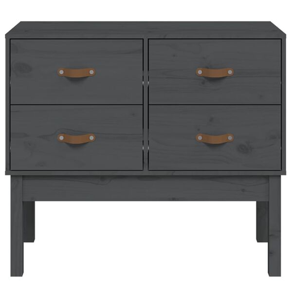 vidaXL Tækjaskápur Grár 90x40x78 cm Gegnheil Fura