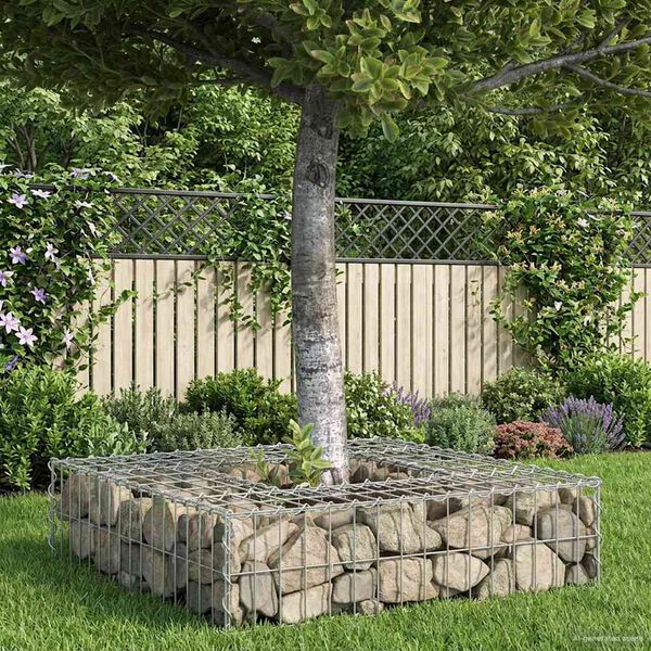 vidaXL Gabion h&aelig;kka&eth; r&uacute;m Silfur 80 x 80 x 20 cm Galvaniserad st&aacute;l