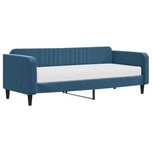 vidaXL Svefns&oacute;fi me&eth; D&yacute;nu Bl&aacute;r 90x200 cm Flauel