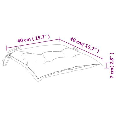 vidaXL Stólsessur 4 stk. Drappaðar 40x40x7 cm Oxfordefni