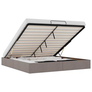 vidaXL Ottoman r&uacute;mgrind &aacute;n d&yacute;nu Taupe 160x200 cm Efni