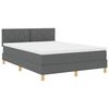 vidaXL LED Box Spring R&uacute;m me&eth; LED r&aelig;mum D&ouml;kk gr&aacute; 160 x 200 cm d&uacute;kur