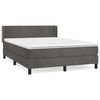 vidaXL H&oacute;lfa&eth; Springr&uacute;m me&eth; D&yacute;nu D&ouml;kkgr&aacute;tt 140x190 cm Flauel
