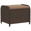 vidaXL Gar&eth;kollur me&eth; Sessu Br&uacute;nn 58x46x46 cm P&oacute;l&yacute;rattan