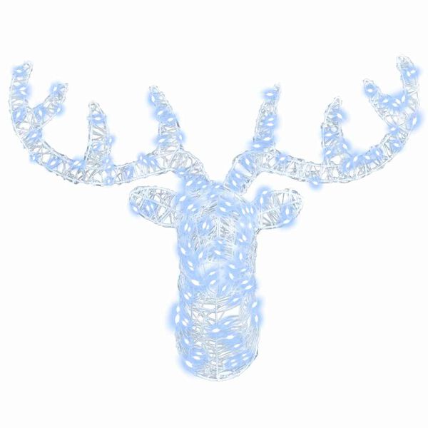 vidaXL Hjartardýrs höfuð Kaldur hvítur 68 x 36.5 x 62.5 cm Akrýl