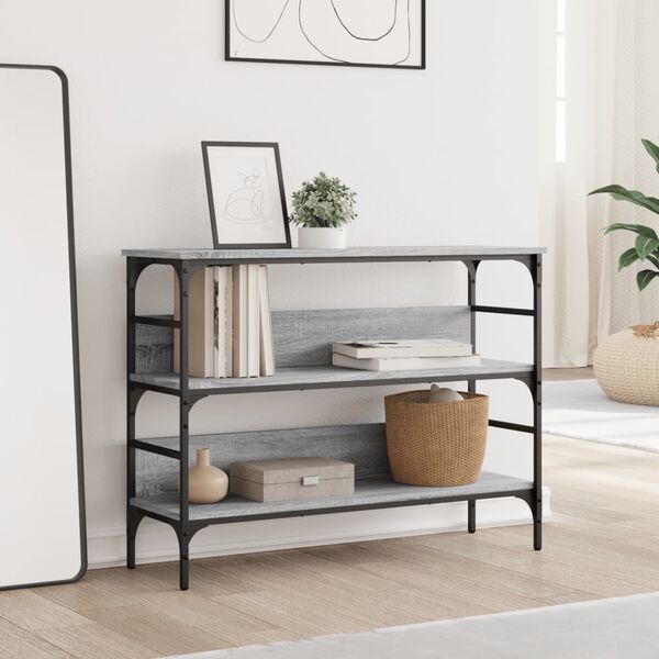 vidaXL Veggborð Grátt Sonoma 100x32x75 cm Samsettur Viður