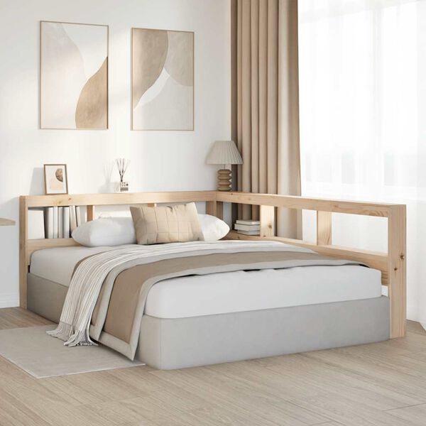 vidaXL B&oacute;kask&aacute;pur H&ouml;fu&eth;gafl L-oblike 140 cm Gegnheil Fura