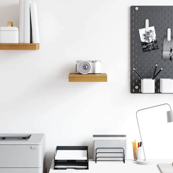 vidaXL Vegghylla Drapplita&eth;ur 23 x 23,5 x 4 cm Samsettur vi&eth;ur