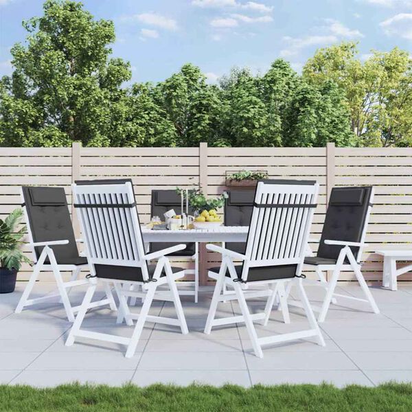 vidaXL Sessur fyrir St&oacute;la me&eth; H&aacute;u Baki 6 stk. Reykgr&aacute;tt Oxfordefni