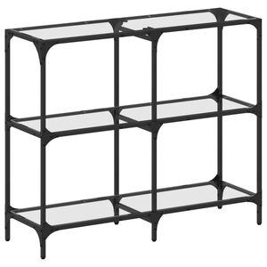 vidaXL Veggborð með Glærri Glerplötu 98x30x81 cm Stál