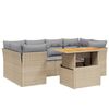 vidaXL 7 Hluta Gar&eth;s&oacute;fasett me&eth; Sessum Drapplita&eth; P&oacute;l&yacute;rattan