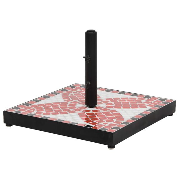 vidaXL Sólhlífarstandur Rauðbrúnn og Hvítt Ferningslaga 12 kg