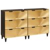 vidaXL Vi&eth;beinteyfla 2 pcs Svart og gull 60 x 33 x 75 cm Hart mang&oacute;tr&eacute;