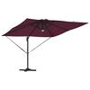 vidaXL Roma Parasol Rauður 286 x 284 x 270 cm Aluminum og pólyester