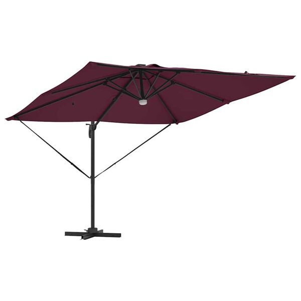 vidaXL Roma Parasol Rauður 286 x 284 x 270 cm Aluminum og pólyester