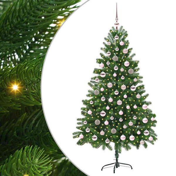 vidaXL Jólatré með 300 LED með standi Grænn 180 cm PE