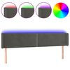 vidaXL LED H&ouml;f&eth;agafl D&ouml;kkgr&aacute;tt 163x16x78/88 cm Flauel