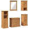 vidaXL Ba&eth;herbergismublasett VIGO 5 pcs Hunangsbr&uacute;nn Solid furuhikk