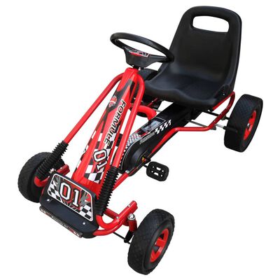 vidaXL Pedal Go Kart fyrir Börn Rauður