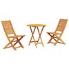 vidaXL Folding bistro sett 3 pcs Br&uacute;nn Hrein akas&iacute;utr&eacute;