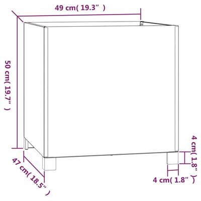 vidaXL Gróðursetningu með fótum Rusty 49x47x50 cm Corten Stál